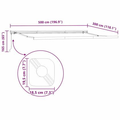 Сгъваем навес Многоцветен 500 ×300 cm Текстил и Метал