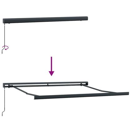 Сгъваем навес Червено и бяло 300 x 250 cm Текстил и Метал