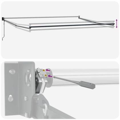 Сгъваем навес Оранжево и кафяво 500 × 300 cm Текстил и Метал