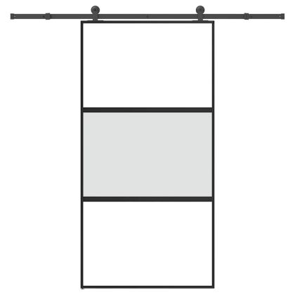 Плъзгаща се врата с обков 102,5x205 см Закалено стъкло&Алуминий