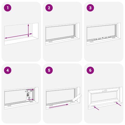 Прозорец за мазе "RISOR" 100x50 см, отваряемо-отварящ се, DIN десен, бял