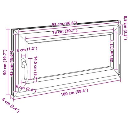 Прозорец за мазе "RISOR" 100x50 см, отваряемо-отварящ се, DIN десен, бял