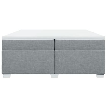 Боксспринг легло с матрак, светлосиво, 200x200 см, плат