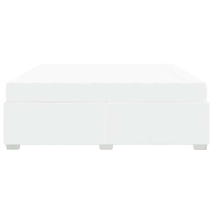 Рамка за легло с матрак Бяло 200 x 200 cm текстил