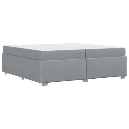 Рамка за легло с матрак Светлосиво 200 x 200 cm текстил