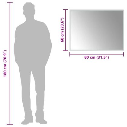 LED огледало за баня, 80x60 см