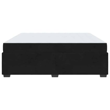 Рамка за легло с матрак Черно 200 x 200 cm текстил