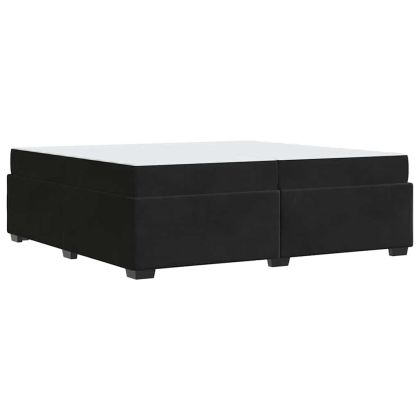 Рамка за легло с матрак Черно 200 x 200 cm текстил