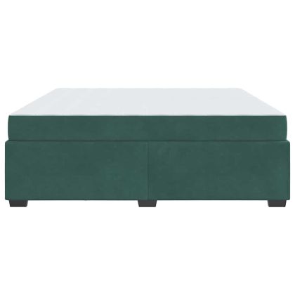 Рамка за легло с матрак Тъмен зелен 200 x 200 cm текстил
