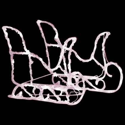 Коледна украса елени с шейна, 160 LED, 130 см, акрил