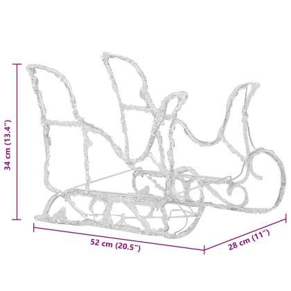 Коледна украса елени с шейна, 160 LED, 130 см, акрил