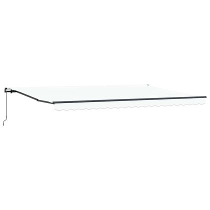 Сгъваем навес Бяло 500 × 350 cm текстил