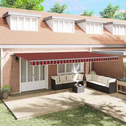 Сгъваем навес с Оранжево и кафяво 600 × 300 cm текстил