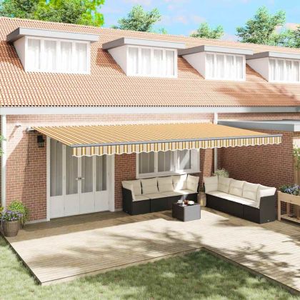 Сгъваем навес с Многоцветен 600 × 300 cm текстил