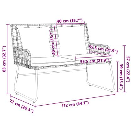 Комплект за хранене в градината 3 pcs Кафяв и Кремав полиратан