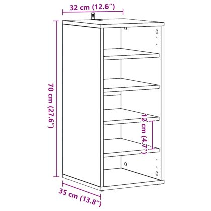 Стойки за обувки 2 бр бетонно сив 31,5x35x70 см инженерно дърво