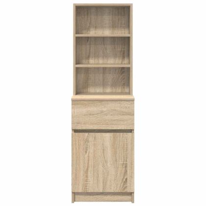 Нощно шкафче, дъб сонома, 39x35x125 см, инженерно дърво