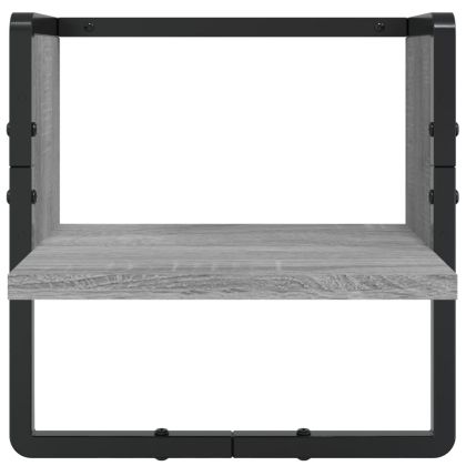 Комплект рафтове за стена 4 части сив сонома инженерно дърво