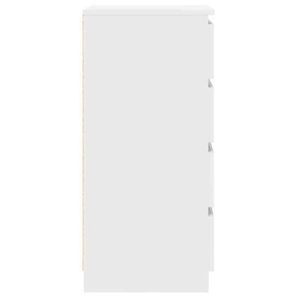 Сайдборд, бял, 37,5x35x76 см, инженерно дърво