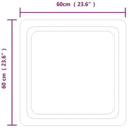 LED огледало за баня, 60x60 см