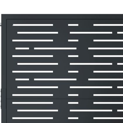 Градинска порта, антрацит, 100x175 см, стомана, квадратен дизайн