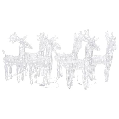Коледни елени, 6 бр, многоцветни, 240 LED, акрил