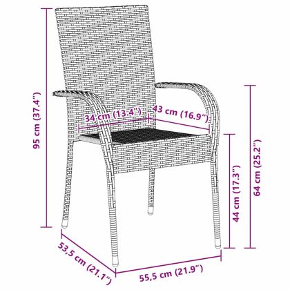 Комплект за хранене в градината 5 pcs Сив Полиратан