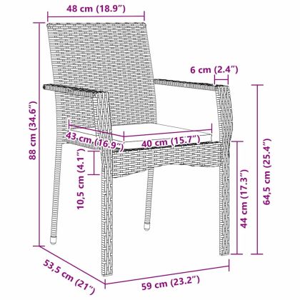 Комплект за хранене в градината 3 pcs Черно полиратан