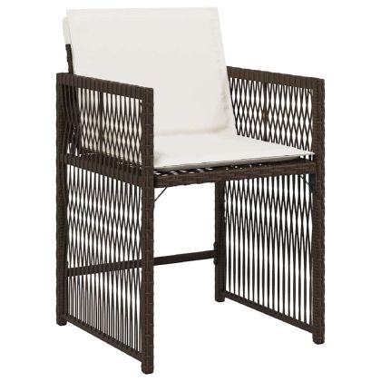 Комплект за хранене в градината 5 pcs Кафяво полиратан