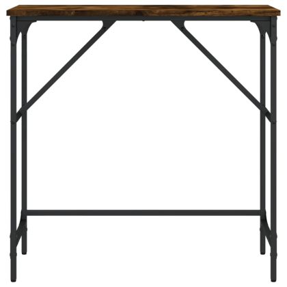 Конзолна маса, опушен дъб, 75x32x75 см, инженерно дърво