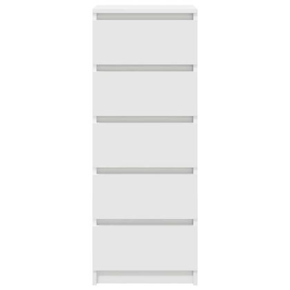 Бюфет с чекмеджета, бял, 37,5x35x99 см, инженерно дърво