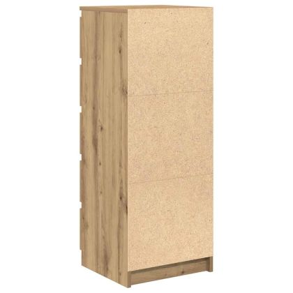 Бюфет с чекмеджета, дъб артизан, 37,5x35x99 см, инженерно дърво