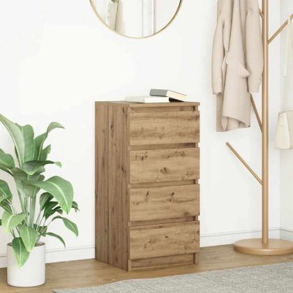 Сайдборд, дъб артизан, 37,5x35x76 см, инженерно дърво