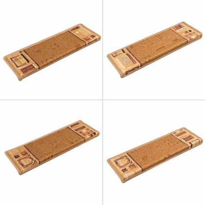 Самозалепващи стелки за стълби, 10 бр, 65x21x4 см, бежови