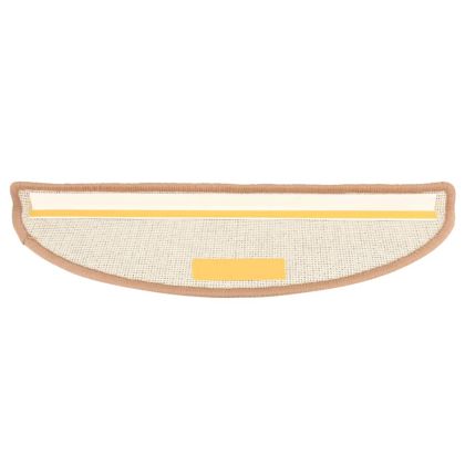 Изтривалки за стълби, 15 бр., 56x17x3 см, светлокафяви, полукръгли