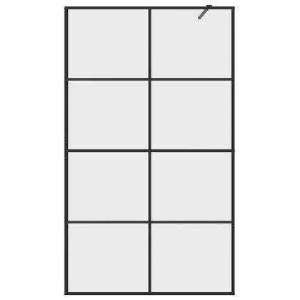 Стена за душ с прозрачно ESG стъкло, 115x195 см, черна