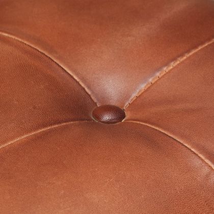 Конзолни трапезни столове, 6 бр, кафяви, естествена кожа