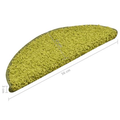 Постелки за стъпала, 15 бр, зелени, 56x17x3 см