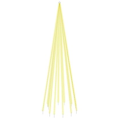 Коледна елха на флагщок, топло бяло, 732 LED, 500 см