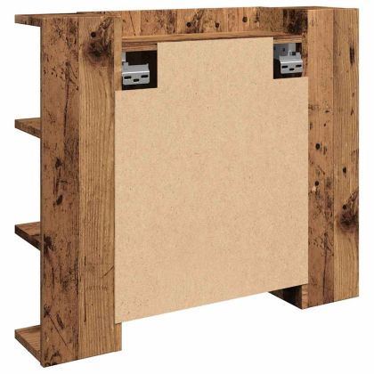 Огледален шкаф с LED Старо дърво 70x16,5x60 cm