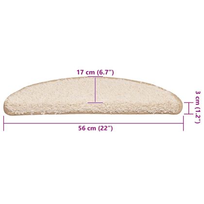 Изтривалки за стълби, 20 бр., 56x17x3 см, кремави, полукръгли