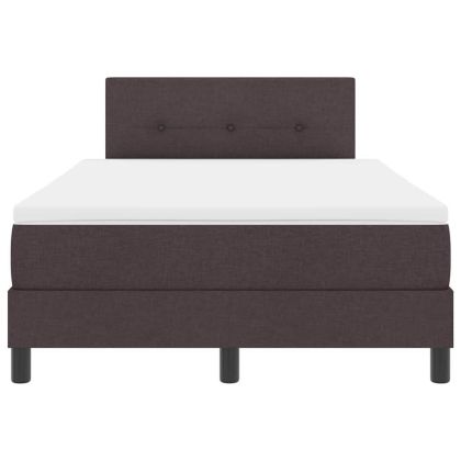 Легло с пружинирана основа Тъмен кафяв 120 x 200 cm текстил