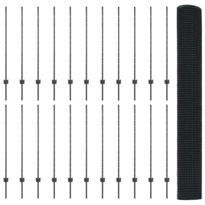 Ограда и колче Сив 1,2 x 50 m Стомана