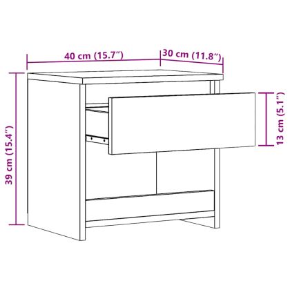 Нощни шкафчета, 2 бр, дъб артизан, 40x30x39 см, инженерно дърво