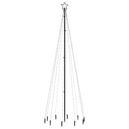Коледна елха с шип, студено бяло, 310 LED, 300 см