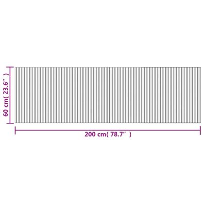 Килим, правоъгълен, кафяв, 60x200 см, бамбук