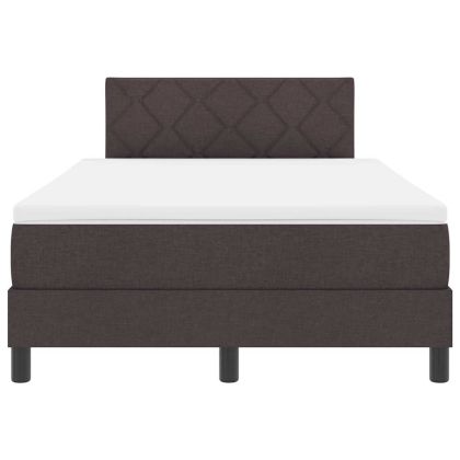 Легло с пружинирана основа Тъмен кафяв 120 x 200 cm текстил