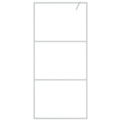 Параван за баня, сребрист, 90x195 см, прозрачно ESG стъкло