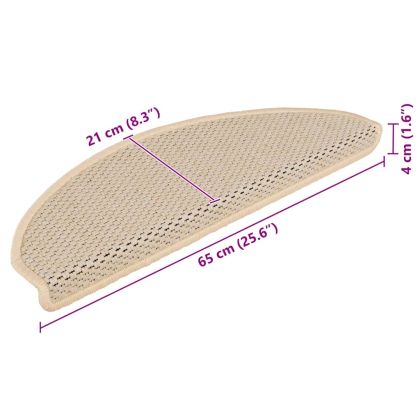Самозалепващи стелки за стълби сизал 15 бр 65x21x4 см бербер