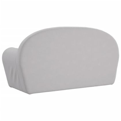 Детско диванче, 2-местно, светлосиво, мек плюш